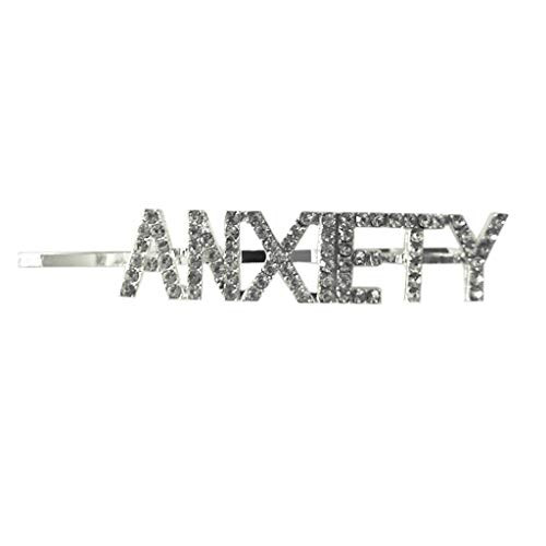 WENWING Rhinestone Barrette Capital Letters One Word Hairpin Clip Side Bangs Styling Night Party Hair Clip Gift for Women Girls Headwear Styling Tools Hair Accessories