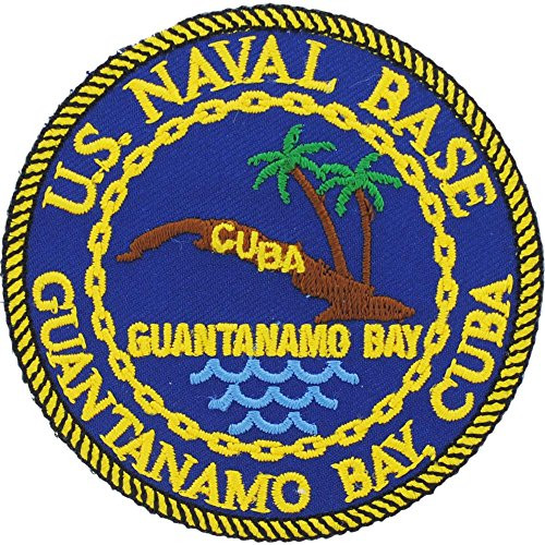 U.S.M.C. Guantanamo Bay Cuba Patch Blue  and  Yellow 3 inch