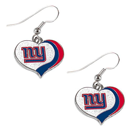 PSG NFL New York Giants New York Giants Earrings Glitter Heart Blue Small PSG NFL New York Giants New York Giants Earrings Glitter Heart Blue Small