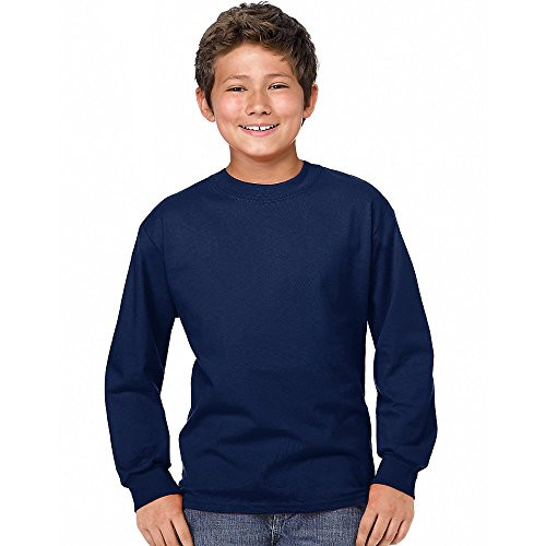 Hanes Youth ComfortSoft TAGLESS Long-Sleeve T-Shirt_Navy_S