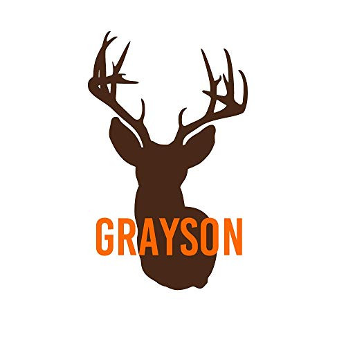 Deer with Name Vinyl Decal Sticker for Yeti Cup Tumbler Laptop Trucks Car Window Accessories for Men   You Choose Size and Colors
