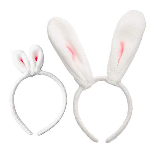 FUNZZY Rabbit Ear Hair Hoops Easter Headband Lovely Bunny Ear Headwear Party Gift Photo Props for Easter Party 2 Pcs