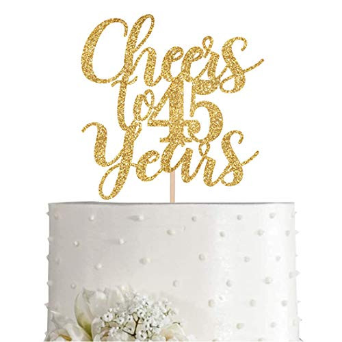 Gold Glitter Cheers to 45 years cake topper Gold Happy 45th Birthday Cake Topper Birthday Party Decorations Supplies Gold Glitter Cheers to 45 years cake topper Gold Happy 45th Birthday Cake Topper Birthday Party Decorations Supplies