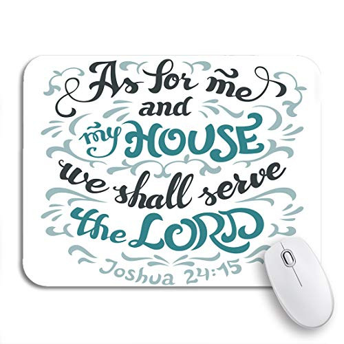 Adowyee Gaming Mouse Pad As for Me and My House We Shall Serve 9.5 inchx7.9 inch Nonslip Rubber Backing Computer Mousepad for Notebooks Mouse Mats