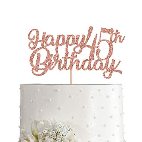 45th Birthday Cake Topper Rose Gold Glitter Cheers To 45 Years Party Decoration Supply 45th Birthday Cake Topper Rose Gold Glitter Cheers To 45 Years Party Decoration Supply