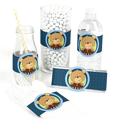Baby Boy Teddy Bear - DIY Party Supplies - Baby Shower DIY Wrapper Favors & Decorations - Set of 15 Baby Boy Teddy Bear - DIY Party Supplies - Baby Shower DIY Wrapper Favors & Decorations - Set of 15