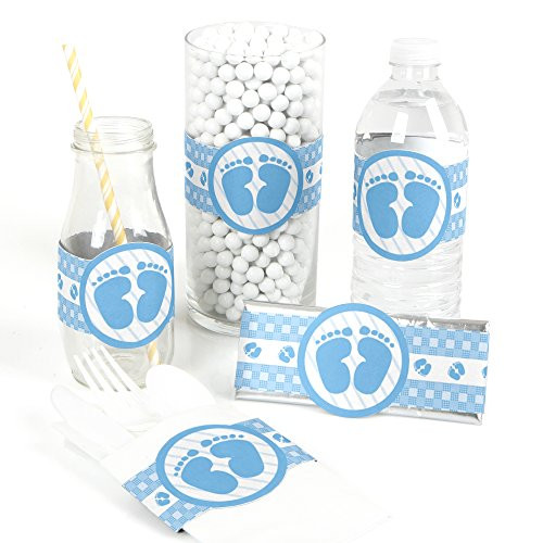 Baby Feet Blue - DIY Party Supplies - Baby Shower DIY Wrapper Favors & Decorations - Set of 15 Baby Feet Blue - DIY Party Supplies - Baby Shower DIY Wrapper Favors & Decorations - Set of 15