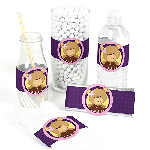 Baby Girl Teddy Bear - DIY Party Supplies - Baby Shower DIY Wrapper Favors & Decorations - Set of 15 Baby Girl Teddy Bear - DIY Party Supplies - Baby Shower DIY Wrapper Favors & Decorations - Set of 15