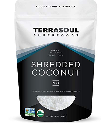Terrasoul Superfoods Organic Coconut Flakes 16 Oz - Finely Shredded   Macaroon Cut