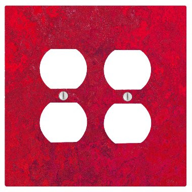 Moonlight Printing Marble Red Pattern Texture Background 2 Duplex Electrical Outlet Wall Plate  4.56 x 4.5in