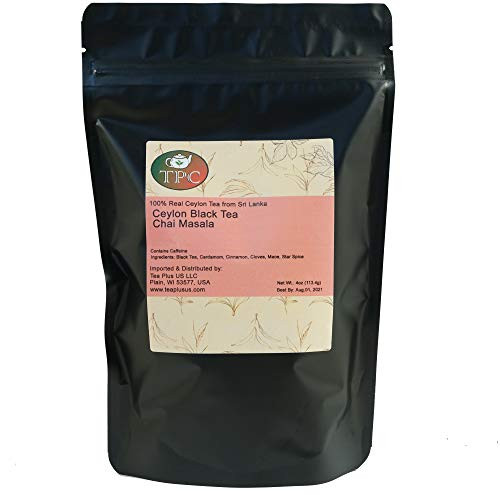 Ceylon Black Tea Chai Masala Blend Premium Loose Leaf Tea from Sri Lanka Pouch 4oz
