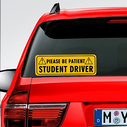 Mountvalleyclimber  3Pcs Pack  Reflective Please Be Patient Student Driver Car Signs Safety Caution Warning Window Decal Sticker Bumper  7 inch