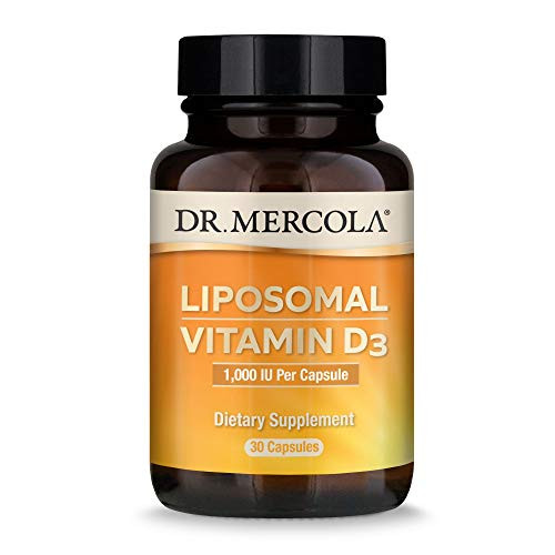 Dr. Mercola Liposomal Vitamin D3 1000 IU Dietary Supplement 30 Servings  30 Capsules  Non GMO Soy Free Gluten Free