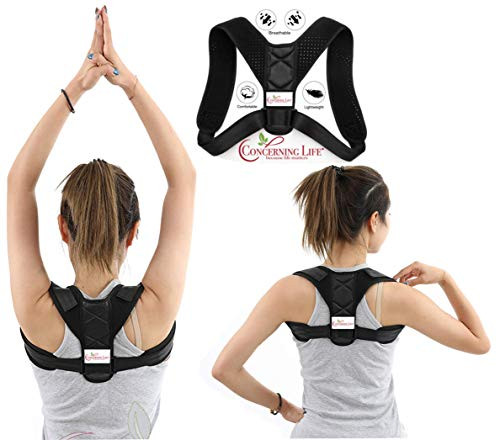 Posture Corrector for Men and Women - Upper Back Brace Posture Corrector - Back Support Brace - Helps Clavicle Support Adjustable Back Straightener Helps Back Pain Relief Neck Back  and  Shoulder