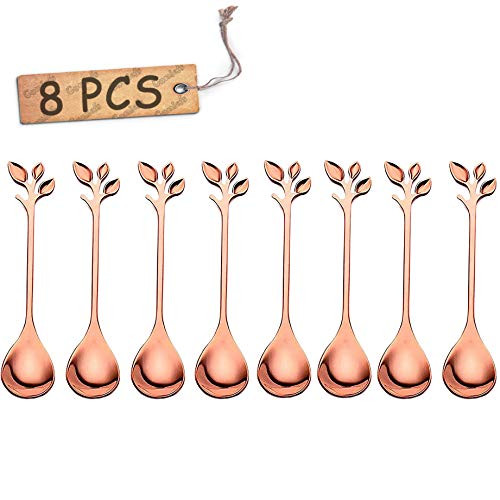 Comicfs Rose Gold Leaf Coffee Spoon Set of 8 Ice-Cream Tea Stirring Spoons 4.7 Inches Retro Dessert Demitasse Espresso Spoons Cutlery Kitchen Tableware 8 Spoons Rose Gold Comicfs Rose Gold Leaf Coffee Spoon Set of 8 Ice-Cream Tea Stirring Spoons 4.7 Inches Retro Dessert Demitasse Espresso Spoons Cutlery Kitchen Tableware 8 Spoons Rose Gold