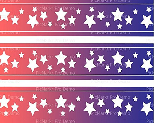 Patriotic Stars - Cake Side Strip - Edible Cake Cupcake Topper - D21566