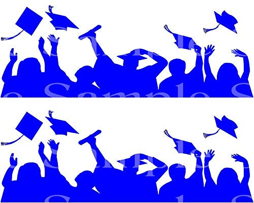 Blue Graduation Party - D24555 - Side Strip - 2D Edible Cake Party Topper