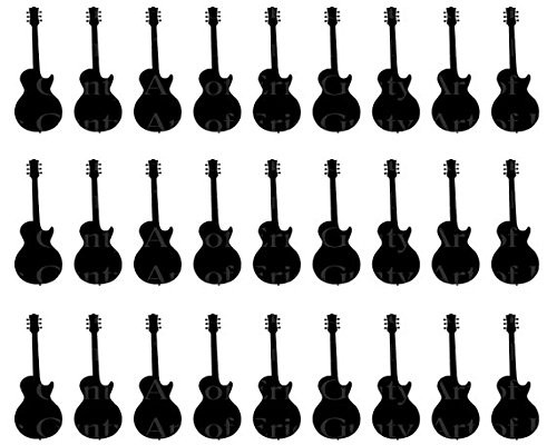 Music Guitars - Cake Side Strip - Edible Cake Cupcake Party Topper - D22036