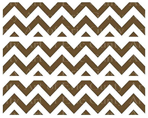Brown Chevron Birthday - Cake Side Designer Strip - Edible Cake Cupcake Party Topper - D22891