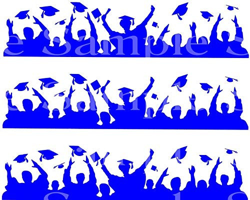 Blue Graduation Celebration Party - D24559 - Side Strip - 2D Edible Cake Party Topper