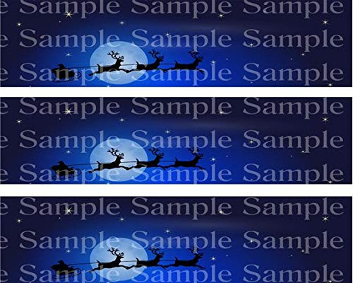 Santa Sleigh Christmas - Side Strip - 2D Edible Cake Party Topper - D24216