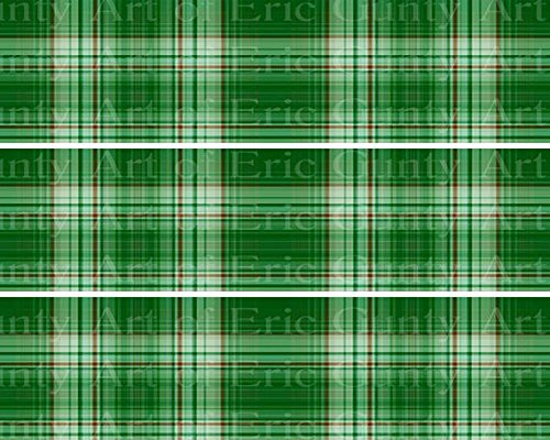 Green Plaid Birthday - Cake Side Strip - Edible Cake Cupcake Party Topper - D22723