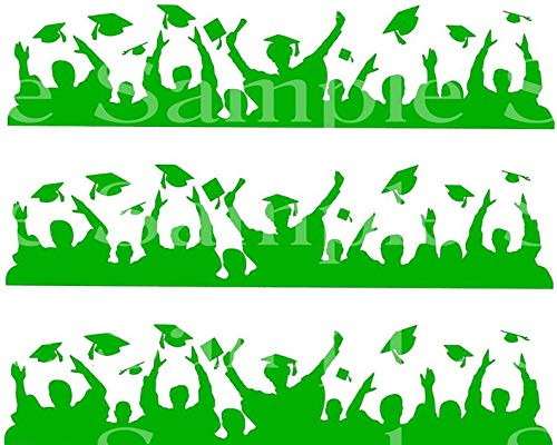 Green Graduation Celebration Party - D24556 - Side Strip - 2D Edible Cake Party Topper