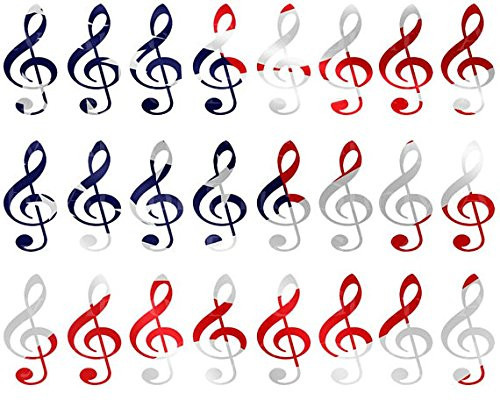 Patriotic Music Band Notes Birthday - Cake Side Strip - Edible Cake Cupcake Party Topper - D22693