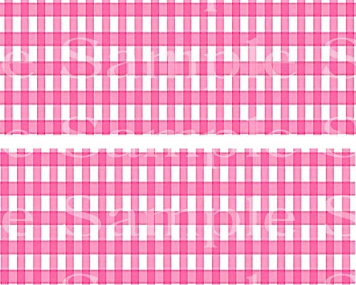 Pink Plaid Birthday - D24531 - Side Strip - 2D Edible Cake Party Topper
