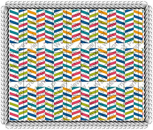 Colorful Herringbone - Cake Side Side Strip - Edible Cake Cupcake Topper - D559