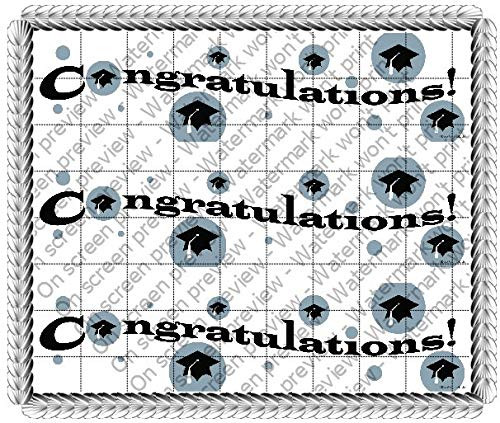 Congratulations Graduation Birthday - D609 - Side Strip - 2D Edible Cake Party Topper