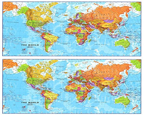 World Map Birthday - Cake Side Strip - Edible Cake Cupcake Party Topper - D22339
