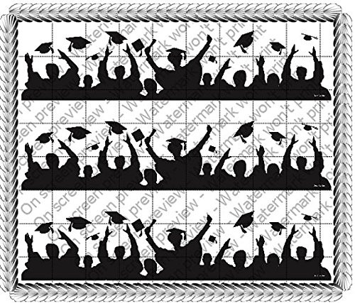 Graduation Silhouette - Cake Side Side Strip - Edible Cake Cupcake Topper - D485