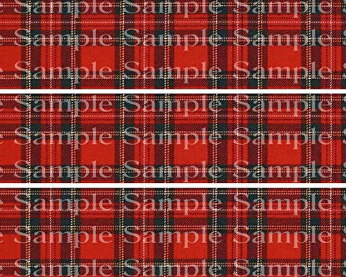 Classic Red Plaid Birthday - Side Strip - 2D Edible Cake Party Topper - D24193