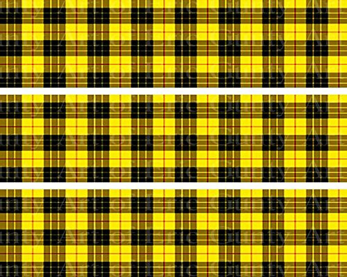 Yellow Plaid Birthday - Cake Side Strip - Edible Cake Cupcake Party Topper - D22727