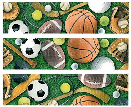 Sports Birthday - Cake Side Strip - Edible Cake Cupcake Party Topper - D22209