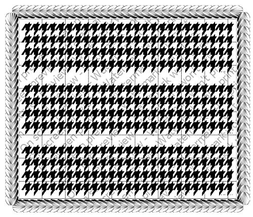 Black Houndstooth Licensed Image Birthday - Side Strips - Edible Icing Sheet Side Strips - D588