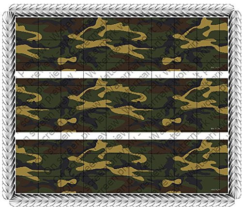 Green camo - Cake Side Side Strip - Edible Cake Cupcake Party Topper - D20885