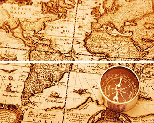 Old World Map 4 inch Tall - Cake Side Strip - Edible Cake Cupcake Party Topper - D22409