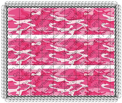 Pink Camo - Cake Side Strip - Edible Cake Cupcake Party Topper - D528