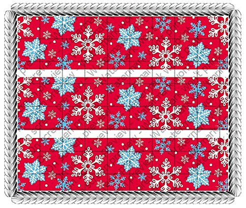 Snowflake - Cake Side Side Strip - Edible Cake Cupcake Party Topper - D20849