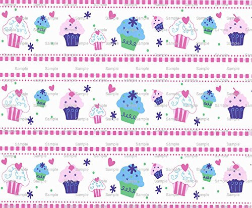 Cupcake - Cake Side Designer Strip - Edible Cake Cupcake Party Topper - D2956