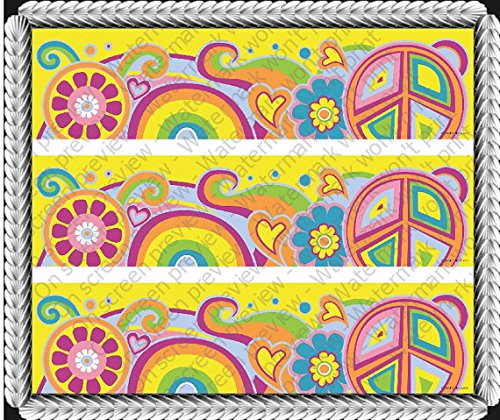 Groovy - Cake Side Side Strip - Edible Cake Cupcake Party Topper - D20196
