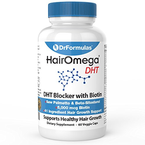 DrFormulas HairOmega DHT Blocker Biotin 5000 mcg Vitamins for Hair Growth Supplement | Hair Loss Pills for Women and Men, 30 Day Supply DrFormulas HairOmega DHT Blocker Biotin 5000 mcg Vitamins for Hair Growth Supplement | Hair Loss Pills for Women and Men, 30 Day Supply