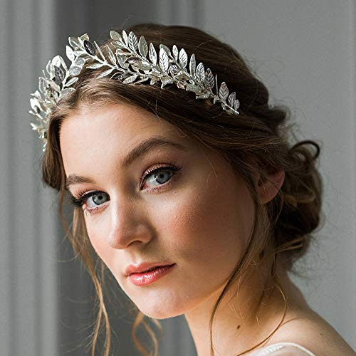 Anglacesmade Bridal Headband Leaf Vine Headband Silver Leaf Crown Leaf Tiara Wedding Headpiece Bridesmaid Prom Festival Hair Accessories for Women and Girls Silver Anglacesmade Bridal Headband Leaf Vine Headband Silver Leaf Crown Leaf Tiara Wedding Headpiece Bridesmaid Prom Festival Hair Accessories for Women and Girls Silver