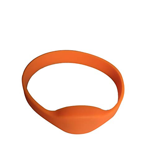 YARONGTECH-13.56MHZ ISO14443A HF 1k Orange Color NFC Silicone RFID Wristband Pack of 5