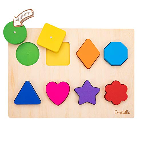 Magnetic Wooden Educational Shape Puzzle - Learn Colors  and  Shape Recognition Toy  Toddler Preschool Game  Kids Montessori Education