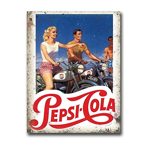 Pepsi Cola Motorcycles Vintage Retro Tin Sign Metal Sign TIN Sign 7.8X11.8 INCH Pepsi Cola Motorcycles Vintage Retro Tin Sign Metal Sign TIN Sign 7.8X11.8 INCH