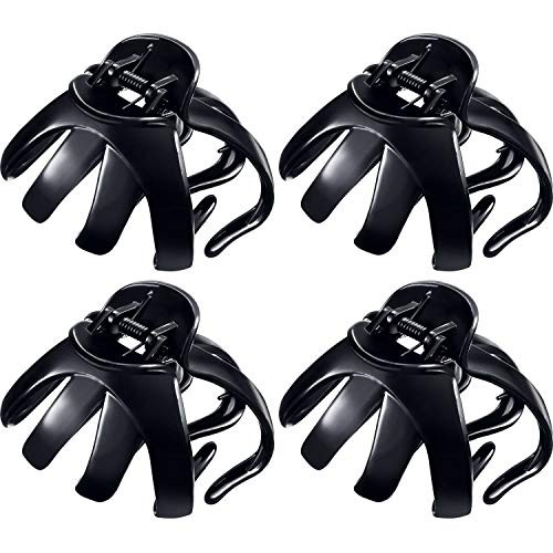 4 Pieces Large Grip Octopus Clip Spider Hair Claw Octopus Jaw Hair Claw Clips for Thick Hair  Black