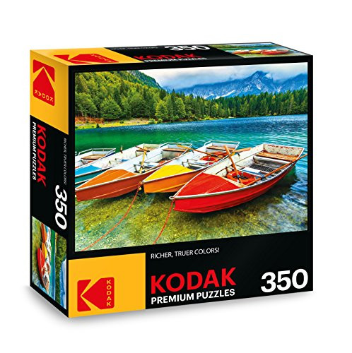 KODAK Premium Puzzles Colorful Boats on the Lake Jigsaw Puzzle (350 Piece)